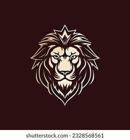 Minimalist vector of a lion king.