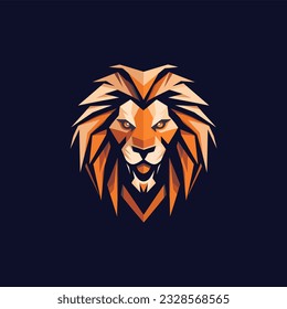 Minimalist vector of a lion king.