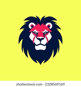 Minimalist vector of a lion king.