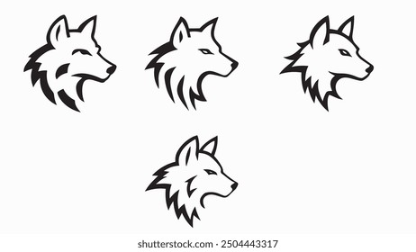 A minimalist vector logo featuring the outline of a wolf.
