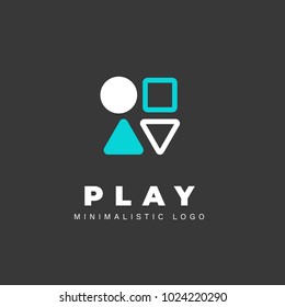 Logotipo vectorial minimalista para el recurso o sitio del jugador. Botones de joystick estilizados