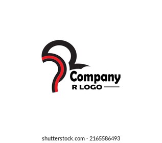 Minimalist vector logo initials R is very elegant for companies, editable