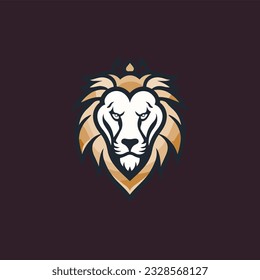 Minimalist vector logo of lion king.