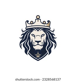 Logo vectorial minimalista del rey león.