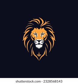 Minimalist vector logo of lion king.