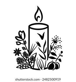 Minimalist Vector Logo of Scentered Candles