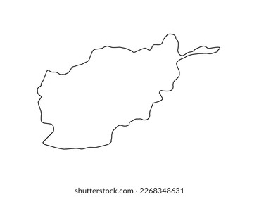Minimalist vector map of Afghanistan with smooth lines on white.