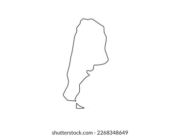 Minimalist vector map of Argentina with smooth lines on white.