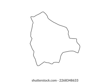 Minimalist vector map of Bolivia with smooth lines on white.