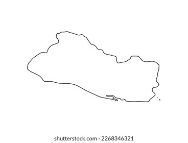 Minimalist vector map of El Salvador with smooth lines on white.