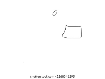 Minimalist vector map of Equatorial Guinea with smooth lines on white.