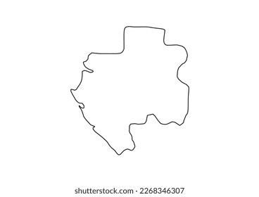 Minimalistische Vektorkarte von Gabun mit glatten Linien auf weiß.