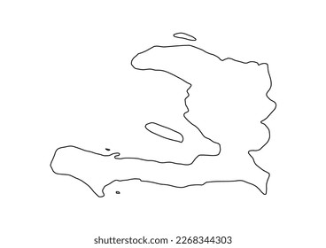 Minimalist vector map of Haiti with smooth lines on white.