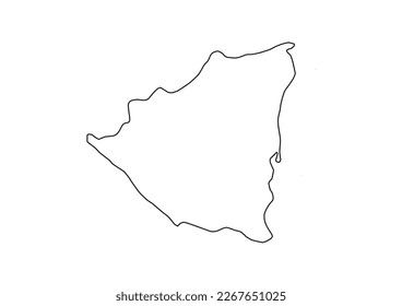 Minimalistische Vektorkarte von Nicaragua mit glatten Linien auf weiß.
