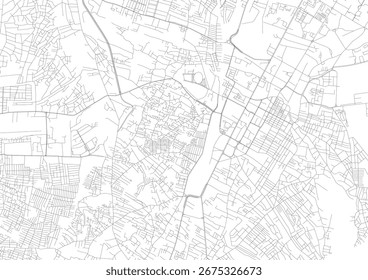 A minimalist vector map of Quetta's detailed road network.