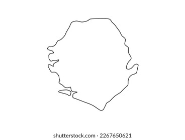 Minimalistische Vektorkarte von Sierra Leone mit glatten Linien auf weiß.