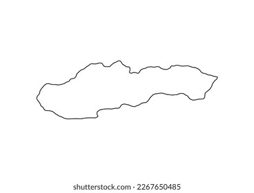 Minimalist vector map of Slovakia with smooth lines on white.