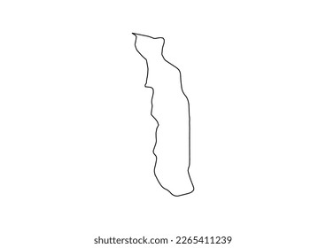 Minimalist vector map of Togo with smooth lines on white.