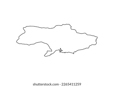 Minimalistische Vektorkarte der Ukraine mit glatten Linien auf weiß.