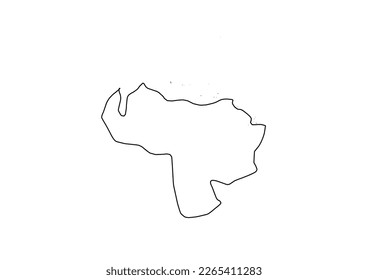 Minimalist vector map of Venezuela with smooth lines on white.