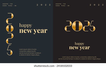 minimalist vector new year 2025 with gold numbers. Premium vector background, for posters, calendars, greetings and New Year 2025 celebrations.