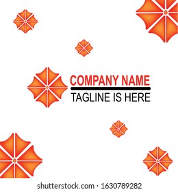 Minimalist vector. Octagon symbol. Orange colour logo