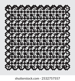 Minimalist vector ornament arranged square elements, suitable for interiors, textiles, wrapping paper, floors