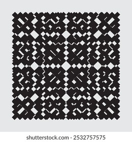 Minimalist vector ornament arranged square elements, suitable for interiors, textiles, wrapping paper, floors