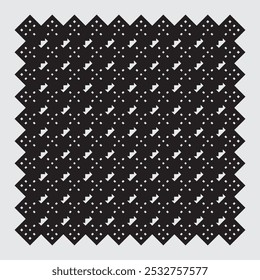 Minimalist vector ornament arranged square elements, suitable for interiors, textiles, wrapping paper, floors