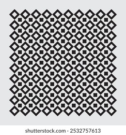 Minimalist vector ornament arranged square elements, suitable for interiors, textiles, wrapping paper, floors
