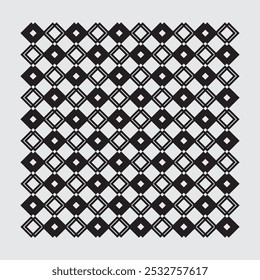 Minimalist vector ornament arranged square elements, suitable for interiors, textiles, wrapping paper, floors