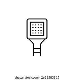 Minimalist vector outline drawing of a modern LED street or area light