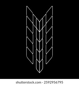 Minimalist Vector Outline Letter 'm' Logo. Lowercase alphabet logo. This design is suitable for t-shirts, construction, architecture, sports, motorsport, sports cars, etc. Alphabet for kids to color.