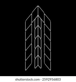 Minimalist Vector Outline Letter "m' Logo. Lowercase alphabet logo. This design is suitable for t-shirts, construction, architecture, sports, motorsport, sports cars, etc. Alphabet for kids to color.
