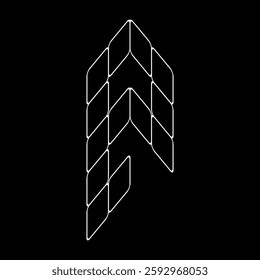 Minimalist Vector Outline Letter 'p' Logo. Lowercase alphabet logo. This design is suitable for t-shirts, construction, architecture, sports, motorsport, sports cars, etc. Alphabet for kids to color.