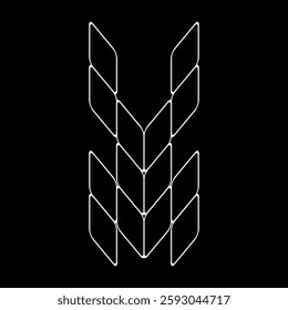 Minimalist Vector Outline Letter x Logo. Lowercase alphabet logo. This design is suitable for t-shirts, construction, architecture, sports, motorsport, sports cars, etc. Alphabet for kids to color.
