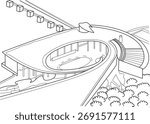 Minimalist vector outline of Singapore