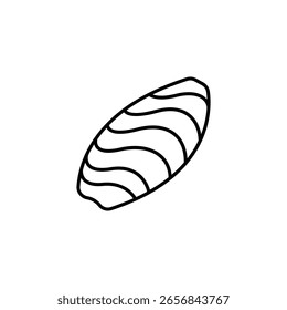 Esquema De Vector Minimalista De La Tabla De Surf Con Diseño De Línea Ondulada