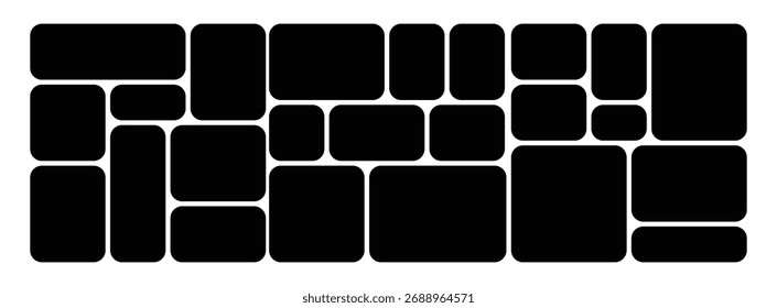 Diseño minimalista del collage del marco de la foto del Vector usando el sistema de la rejilla de bento