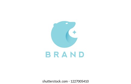 A minimalist vector polar bear logo.