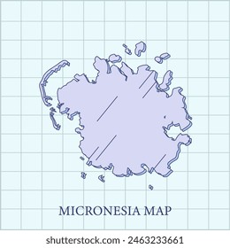 Vector Minimalista Regiones Mapa de Micronesia