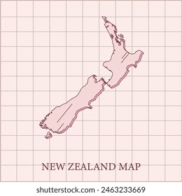 Minimalist Vector Regions Map of New Zealand