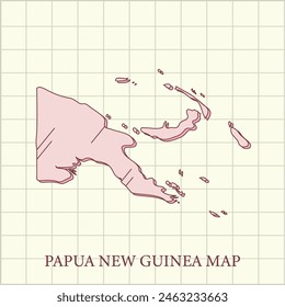 Minimalist Vector Regions Map of Papua New Guinea