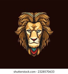 Minimalist vector of a royal lion.