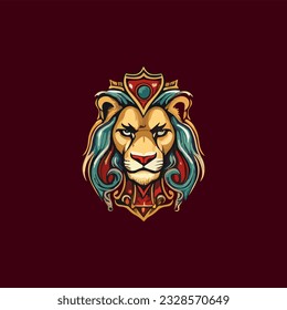Minimalist vector of a royal lion.