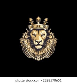 Minimalist vector of a royal lion.