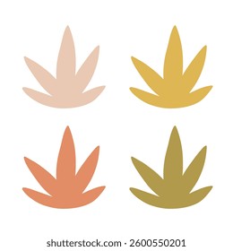 Minimalist vector set of abstract floral shapes in pastel colors. Perfect for branding, prints, textiles, stickers, and digital design. Trendy, modern, and aesthetic.