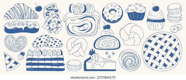 Conjunto Vector minimalista postres