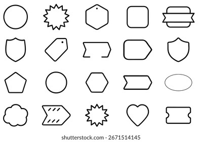 Minimalist vector shapes for design elements and graphic resources on a clean white background