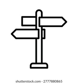 Minimalist vector signpost graphic representing choices and direction. Clean linework and clear copy space. Ideal for business strategy, career guidance, or directional infographics.